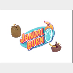 Jandal Burn Logo Heads Posters and Art